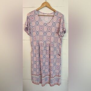 J.Jill Multicolor Patterned Dress With Pockets Size M